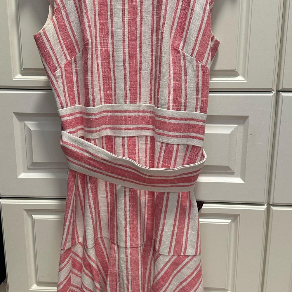 I crew pink ‘white dress